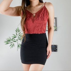 Satin Red Top Bershka